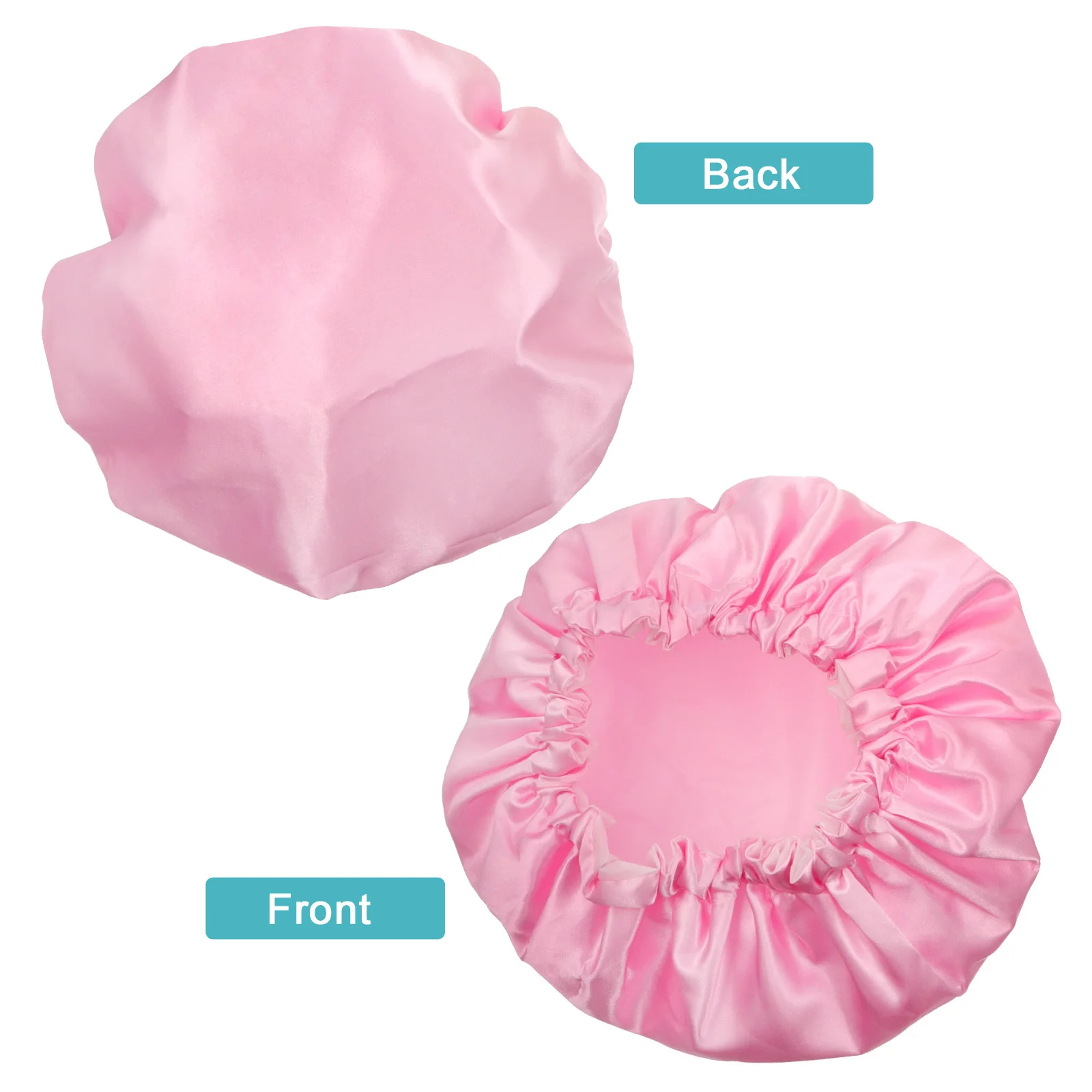 

3Pcs Shower Caps Waterproof Solid Color Elastic Bathing Caps Hair Protection for Women Makeup Removal Facial Cleansing