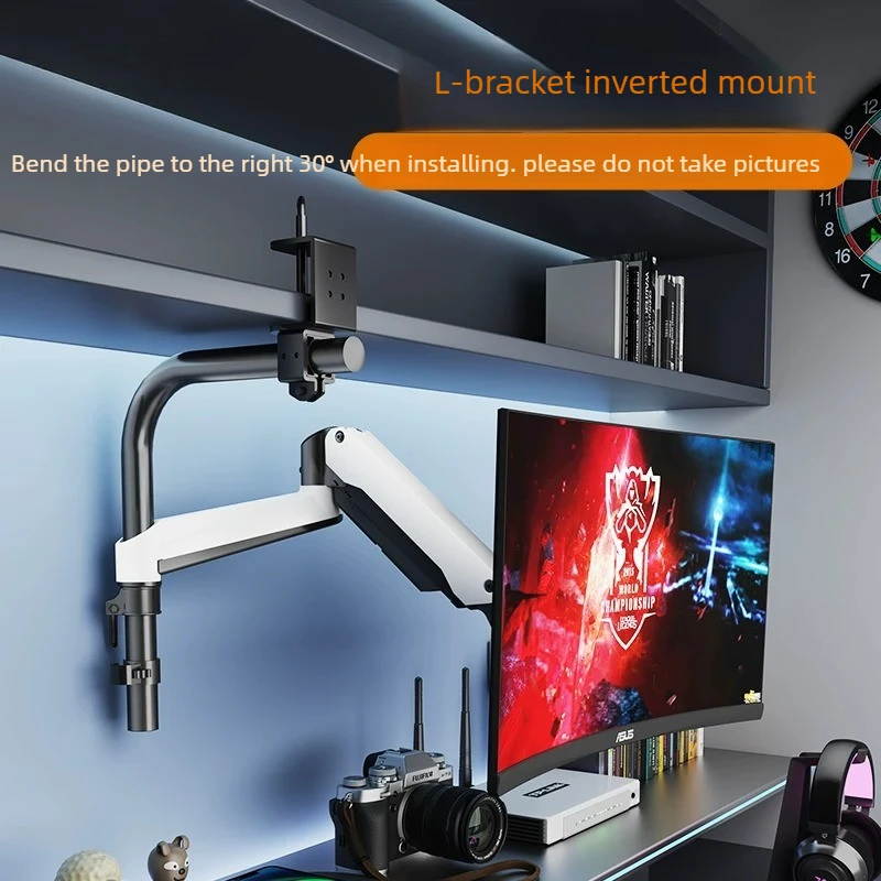 

2-in-1 Suspended Monitor Bracket Under Cabinet Mechanical Arm Universal PC Display Stand Multi-functional Desktop Support Rack