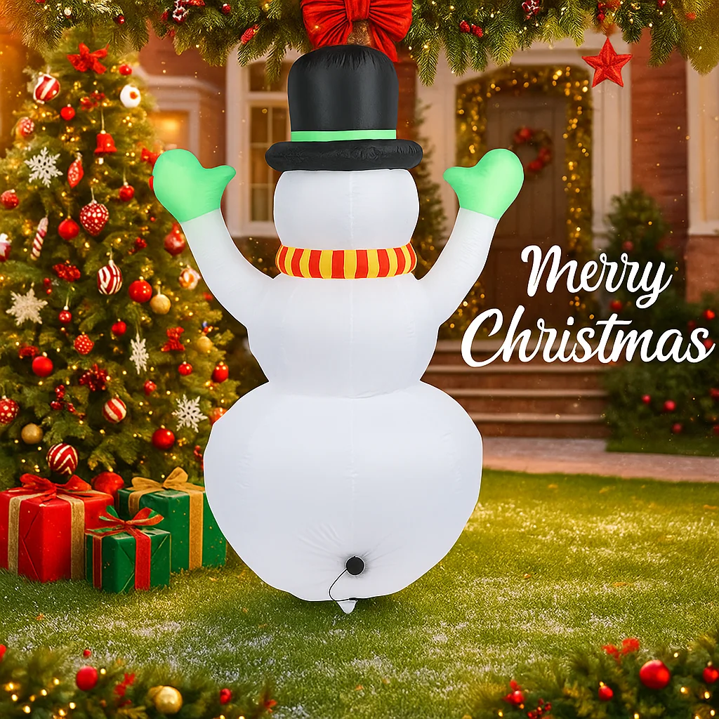 7.22FT Lampu LED Boneka Salju Tiup Natal dengan Topi dan Syal, Mainan Dekorasi Rumah untuk Pesta, Perlengkapan Hiasan Halaman dan Taman, Hadiah Liburan Natal