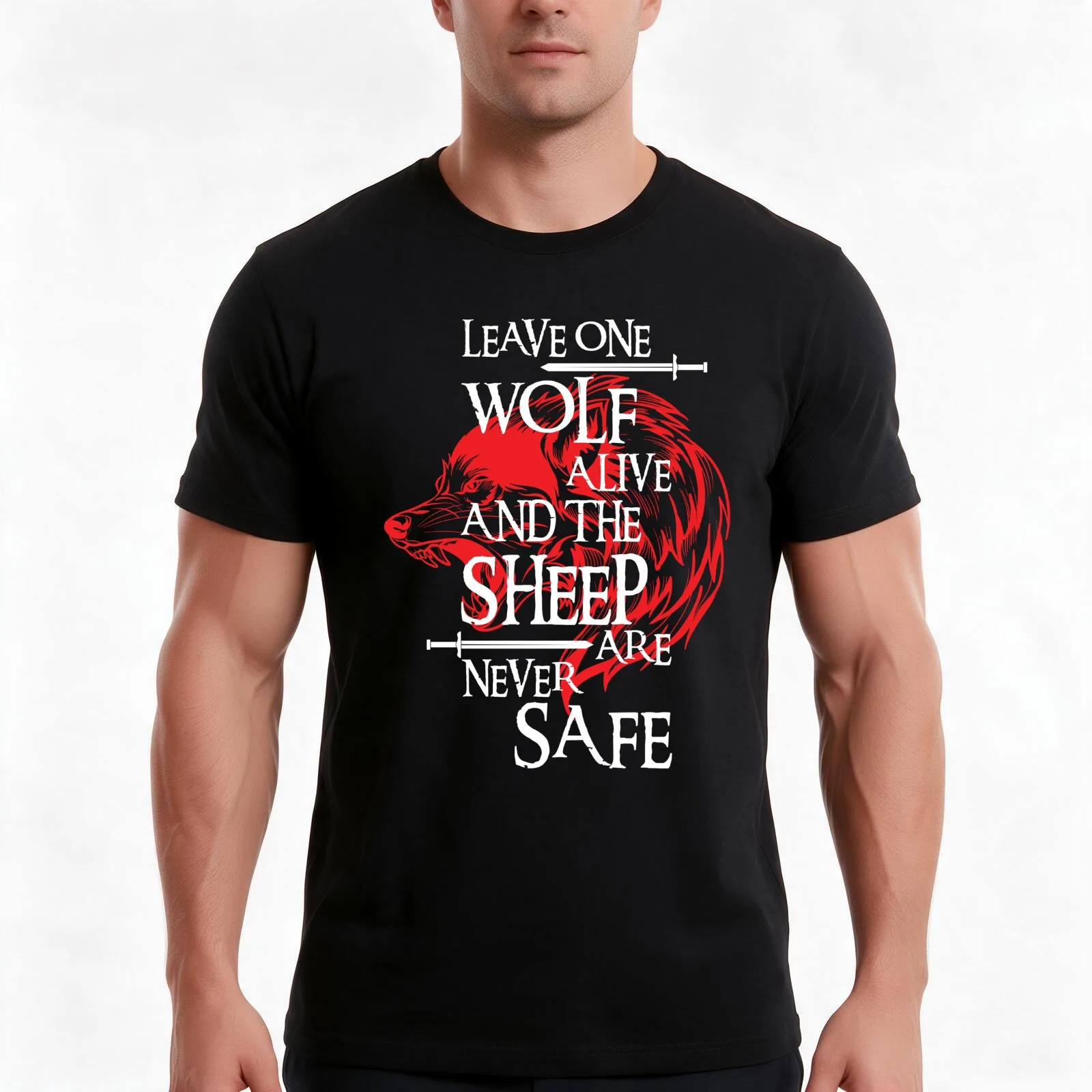 Leave One Wolf Alive And The Sheep Are Never Safe T-Shirt Summer Casual Cotton Tee Oversized Streetwear Tops Unisex Men Women