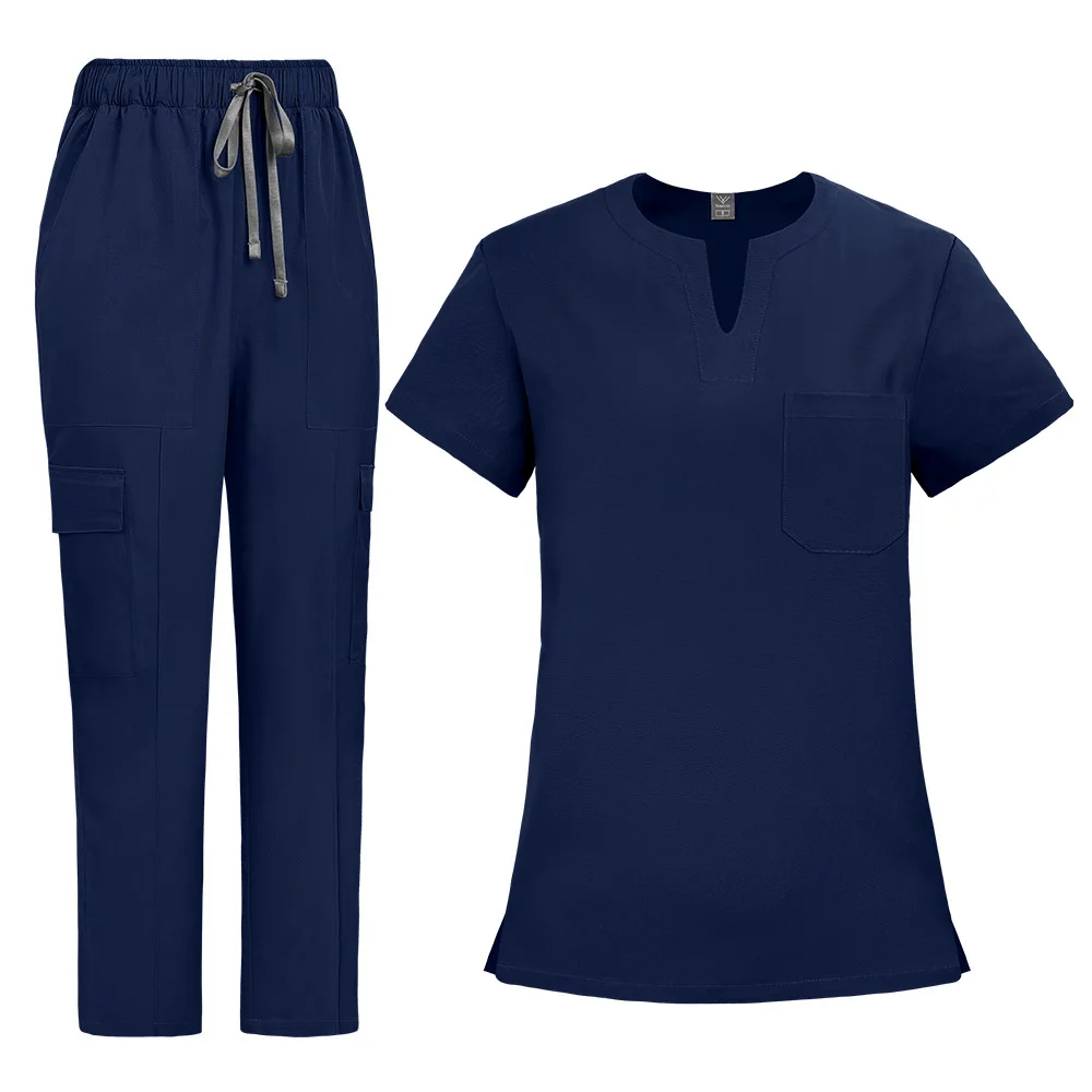 Spodnie robocze o luźnym kroju, szybkoschnące, z prostymi nogawkami dla personelu szpitalnego - 2 sztuki wygodnej, elastycznej odzieży roboczej