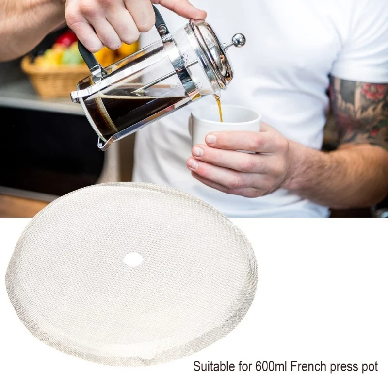 5Pcs 80 Mesh Reusable Stainless Steel Filter Mesh For 600ml French Press Pot Accessory