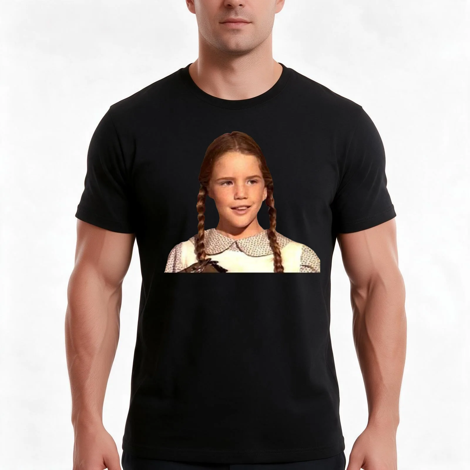 Laura ingalls T-Shirt, Summer Casual Cotton Tee, Oversized Streetwear Tops, Vintage Graphic Print, Loose Fit Short Sleeve