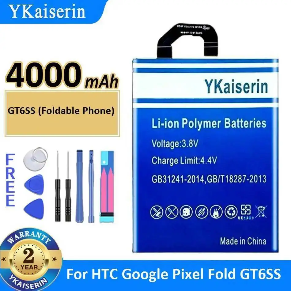 

Для HTC Google Pixel Fold GT6SS Складной телефон Надежный источник питания Мобильная батарея 4000 мАч Высокоэффективность