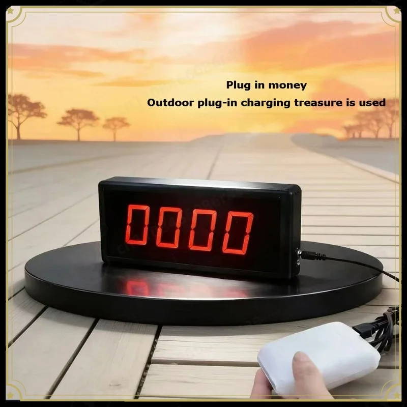 4-Digit Training Speech Timing Equipment + Remote Control 4 Inch Digital Display Competition Timer Countdown Stopwatch Counter