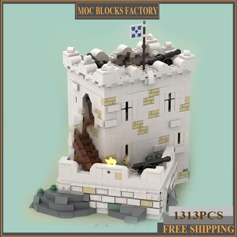 Military Castle Model Moc Building Bricks Imperial Coast Fortress Technology Modular Blocks Gift Christmas Toys DIY Set Assembly