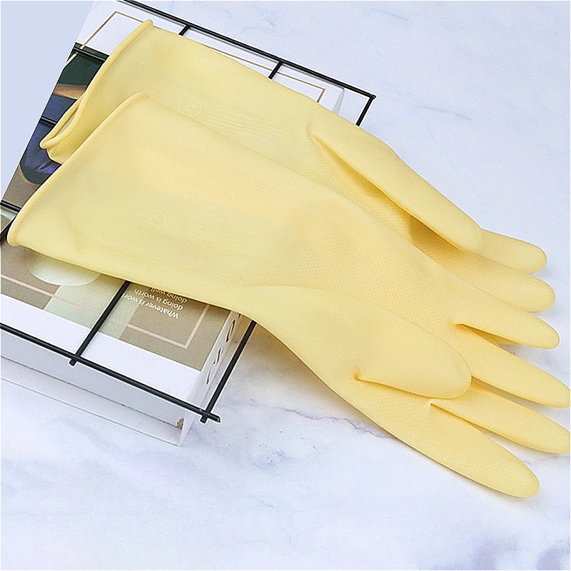 Latex Dishwashing Gloves Women Waterproof Work Gloves Household Washing Bowl Washing Clothes Vegetable Home Kitchen Accessories