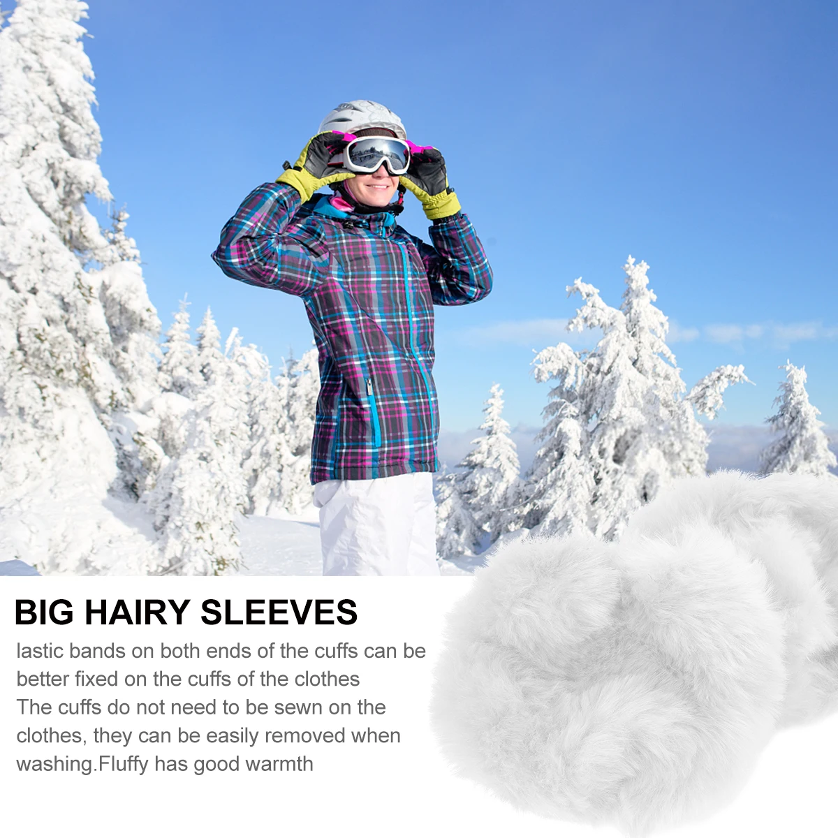

Furry Wrist Cuff Warmer Winter Arm Warmers Wristb Gloves Soft Faux Cuffs Long Wear Durable Flexible