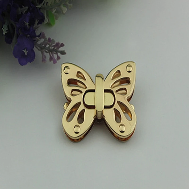 E74B Women for Butterfly Metal DIY Clasp Turn Twist Lock for Handbag Shoulder Bag Pur