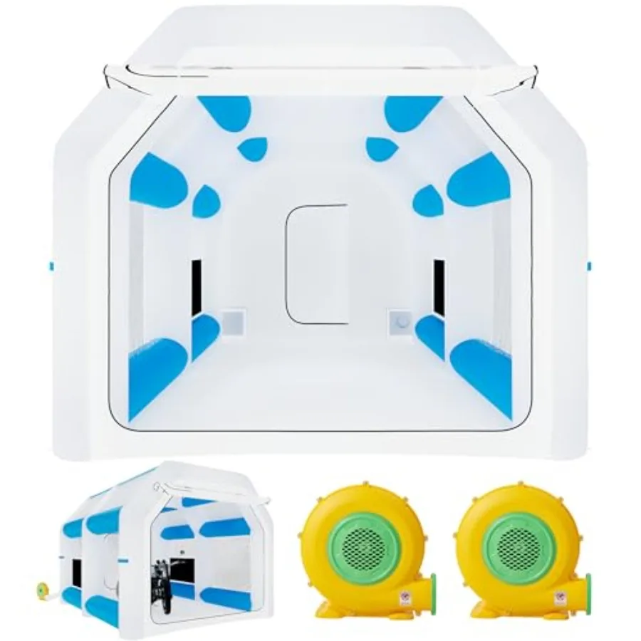 

Inflatable Paint Booth 13x9.6x9FT Inflatable Spray Booth Tent with 750W+350W Blowers and Air Filter System Portable Paint Booth