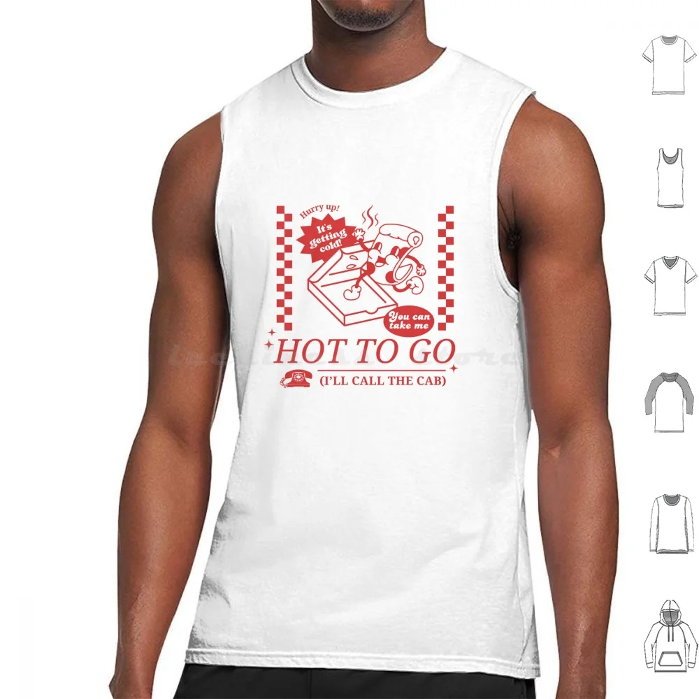 Hot To Go! Pizza Design Tank Tops Vest Sleeveless Chappell Roan Hot To Go Midwest Princess Pop Music Pizza Delivery Retro