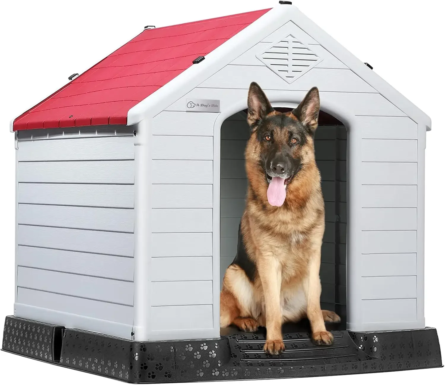 Durable Waterproof Plastic Dog House for Small to Large Sized Dogs, Indoor Outdoor Doghouse Insulated Puppy Shelter