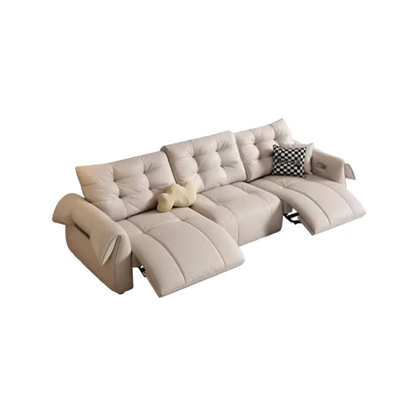 

First-class space capsule zero against the wall electric retractable multi-functional all-leather sofa