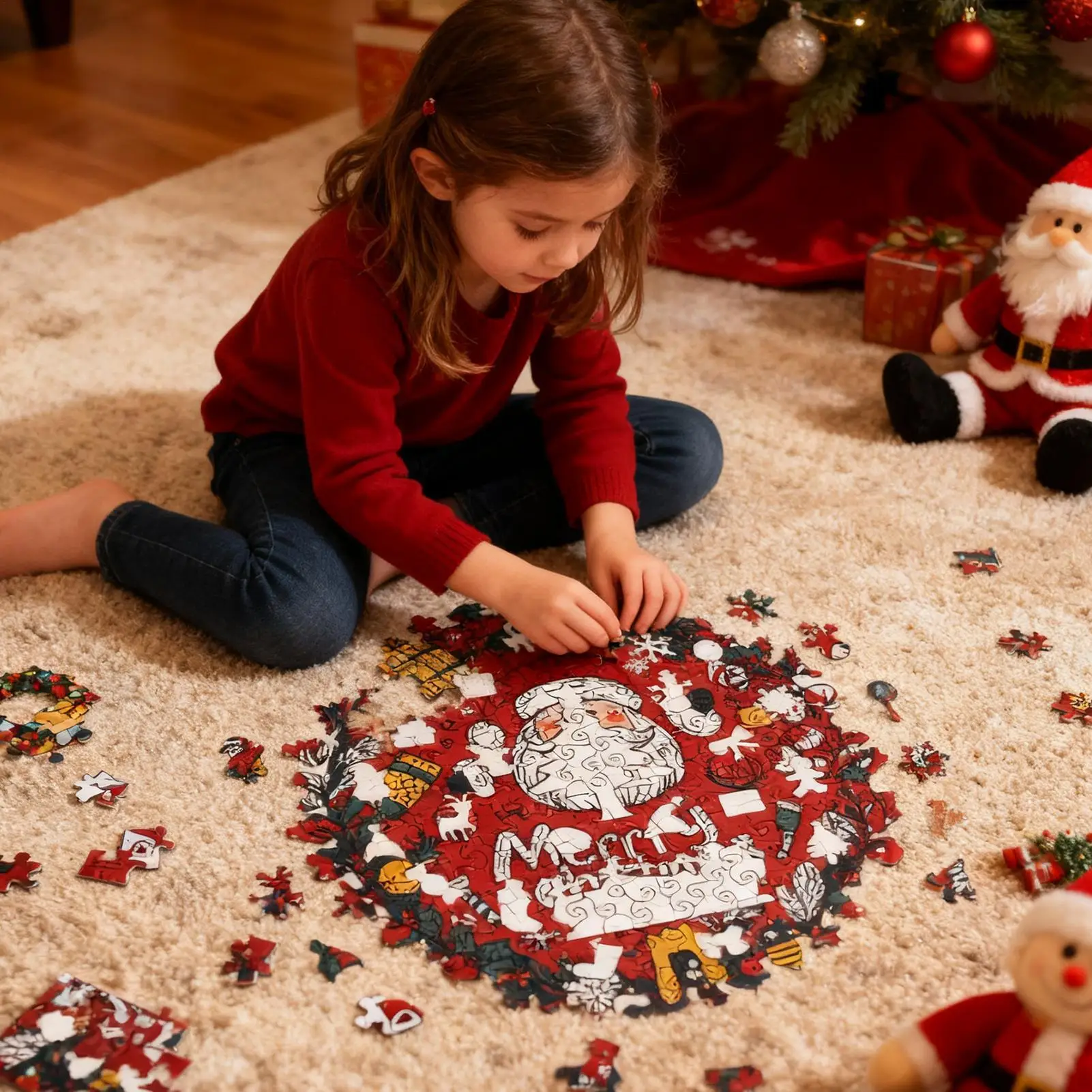 لغز الكبار عيد الميلاد موضوع إكليل تصميم عيد الميلاد الألغاز الخشبية للبالغين للنساء بنين بنات الشباب المراهقين زوج الابن