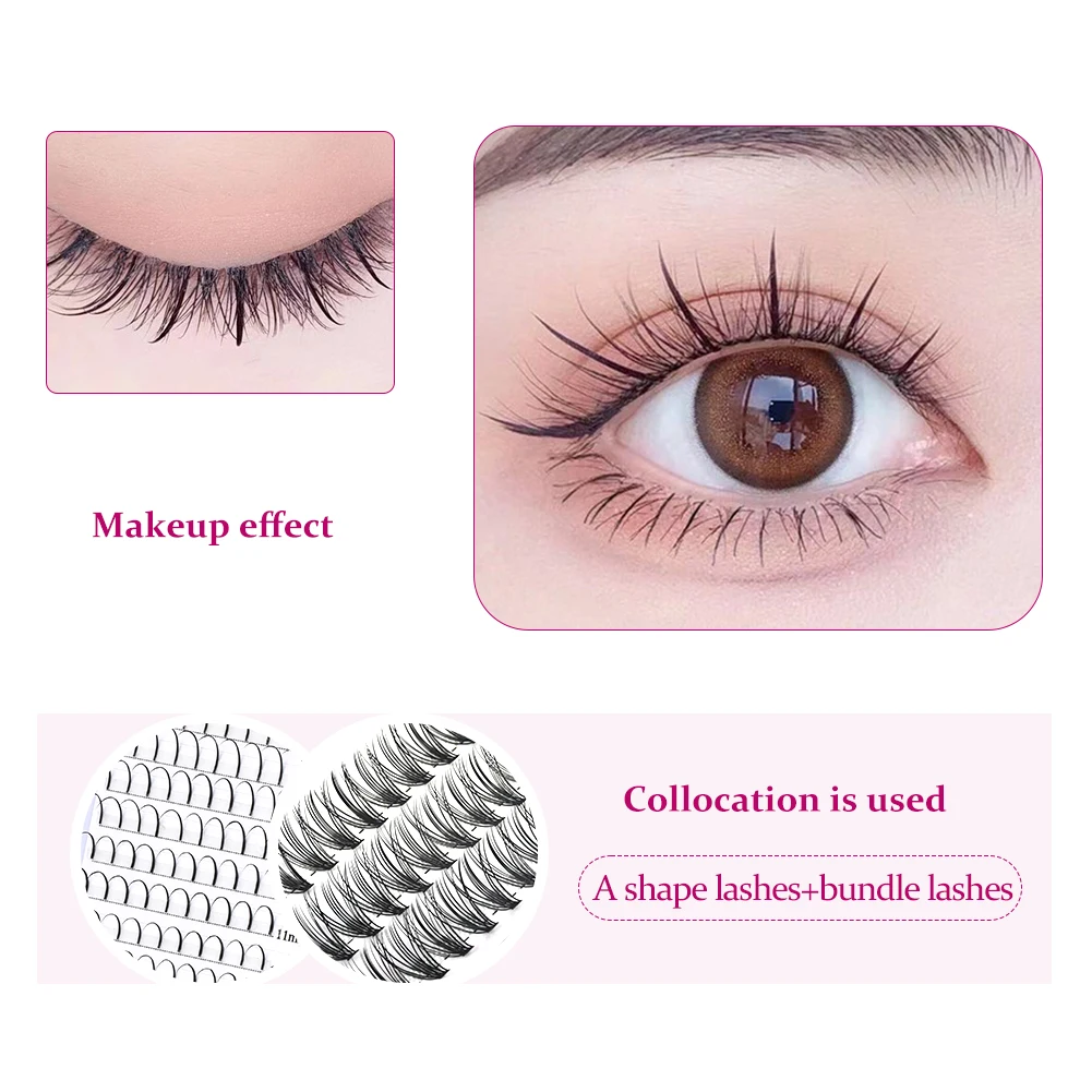 Fadvan Individual Cluster Lashes Faux Mink Premade Volume Fan Eyelash Extension Heat Bonded Cluster Lash Self-grafting Supplies