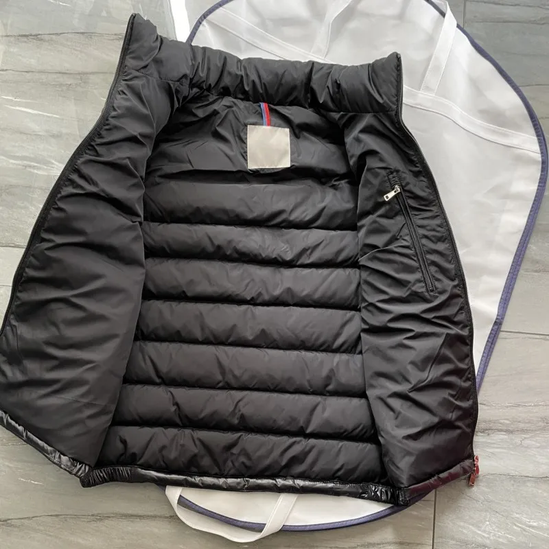 Autunno e inverno maschio colletto alla coreana in piuma gilet Y2K giacca Casual berretto nascosto caldo moda abbigliamento movimento cappotto maschile