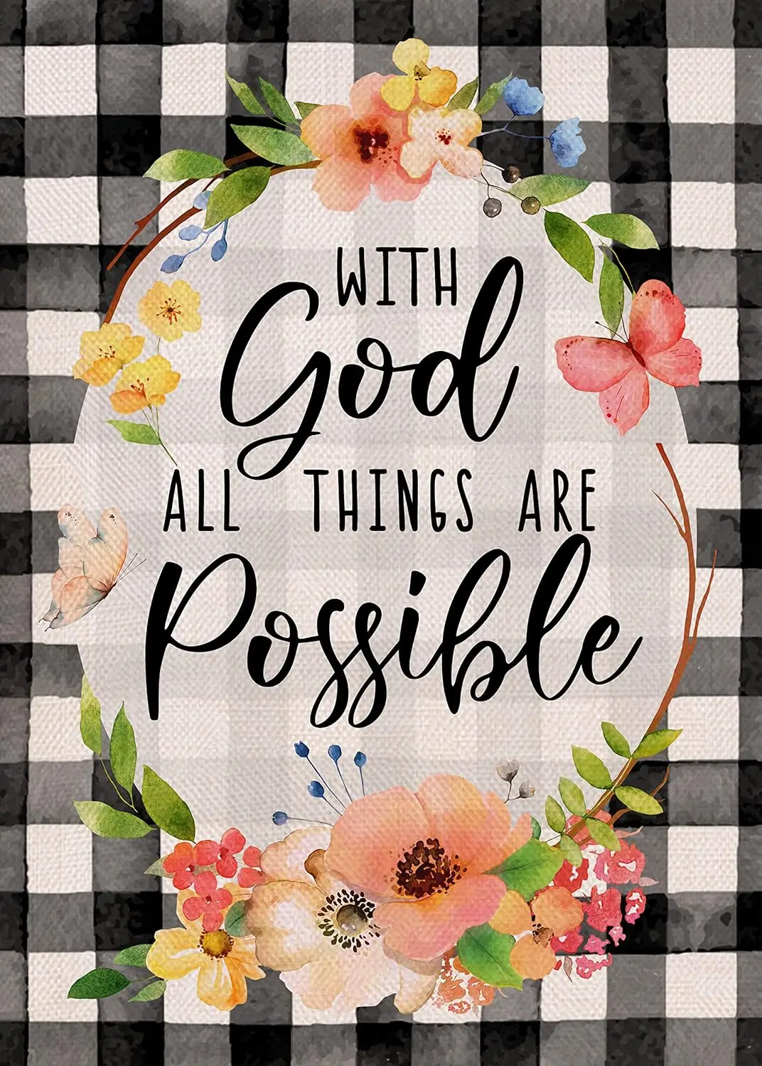 Furiaz With God All Things are Possible Easter Religious Small Decorative Garden Flag, Spring Inspirational Faith Yard Buffa EEZ