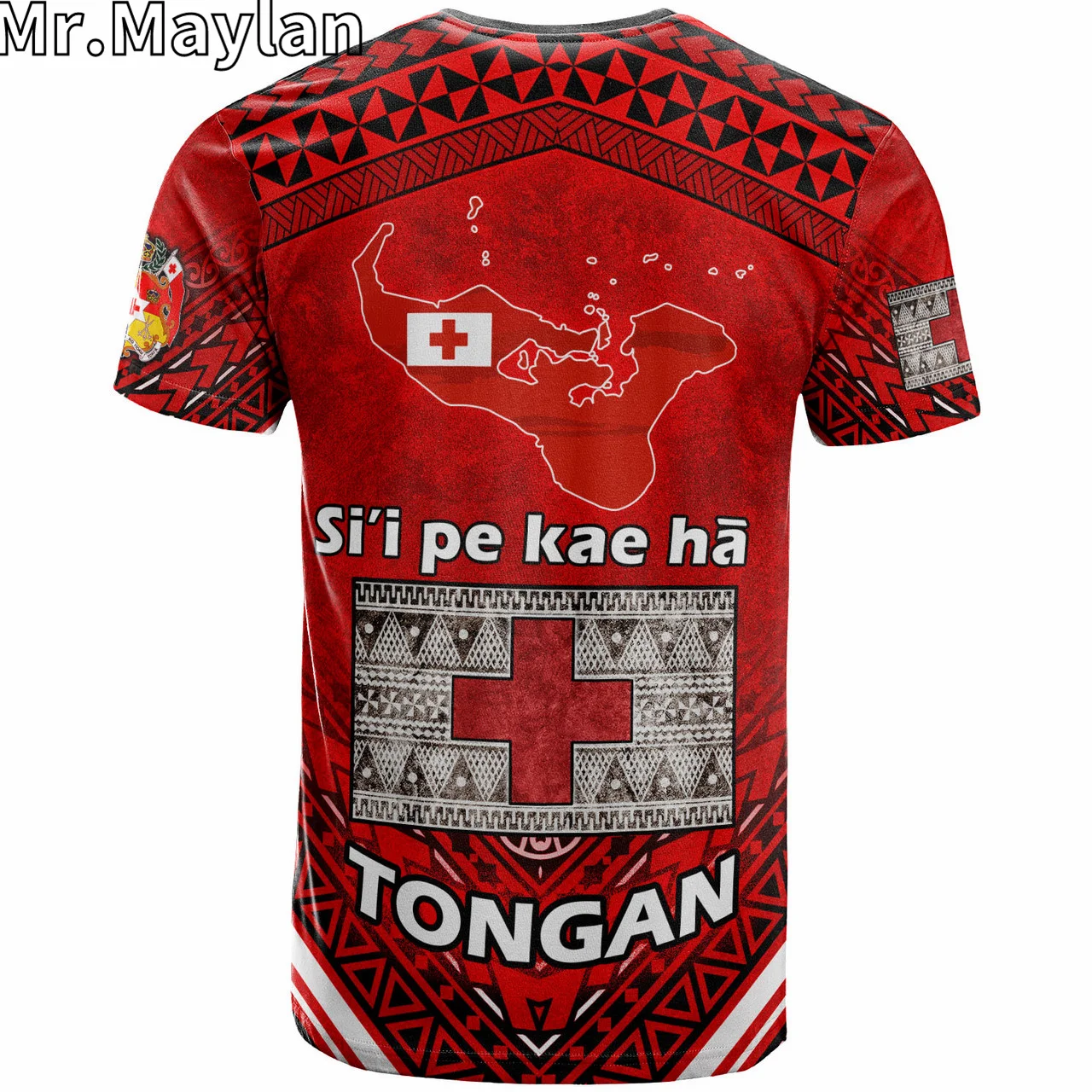 Custom 3D Print Tonga Polynesian Red T Shirt Awesome Tongan Patterns Tribal Tattoo T Shirts Men Women Streetwear Unisex Tee Tops