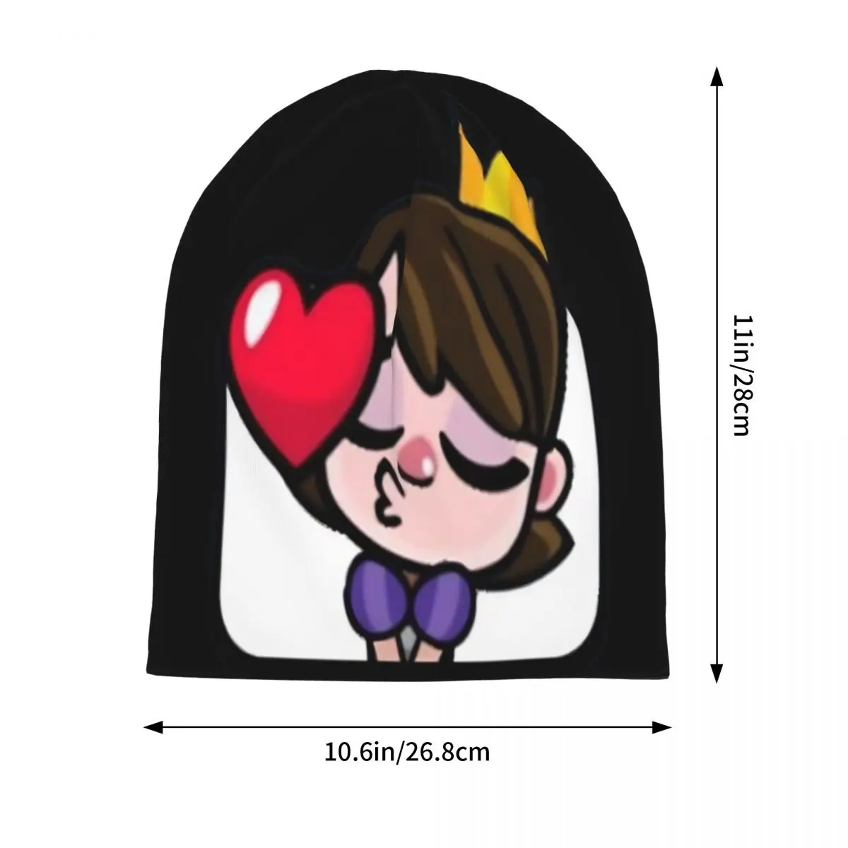 قبعات Princess Kiss Emote Skullies Beanies Clashes Royaleds Game كاجوال للجنسين قبعة خارجية دافئة ذات الاستخدام المزدوج قبعة بونيه