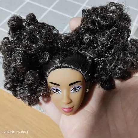 1/6 doll black barbi head gift for girl collection toy with hair baby head accessories Keny kuailesenlin world LLC dongcheng