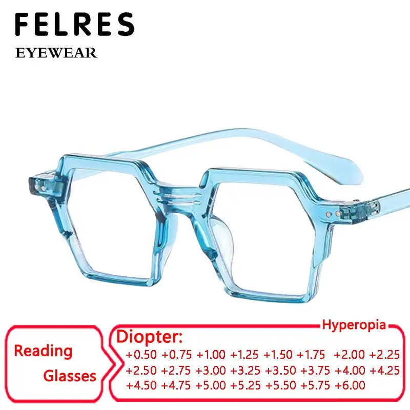 Clear Green Punk Irregular Square Personality Glasses Frame Women Men Anti Blue Light Fashion Reading Glasses Computer Goggles