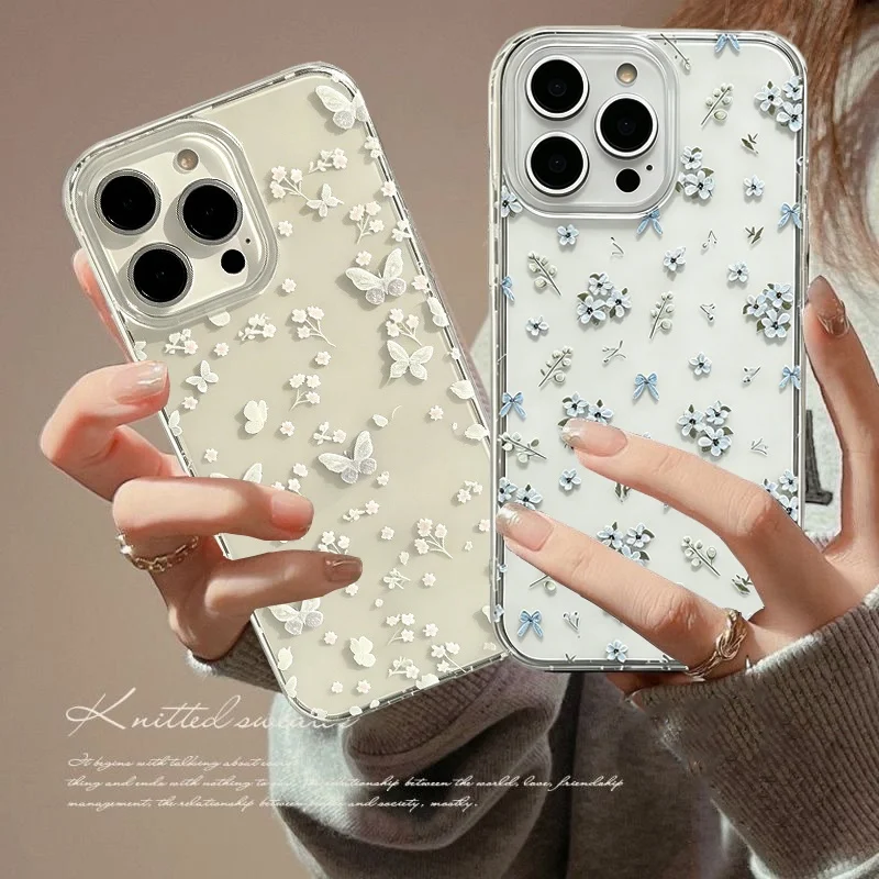 Funda de teléfono TPU transparente con diseño de hojas de flores para Vivo Y400 Y16 Y03 Y17S Y19S Y04 Y03 Y29 Y100 Y17 Y20 Y15 Y21 Y27 Y28 Y35 Y36 Y02 Y22S