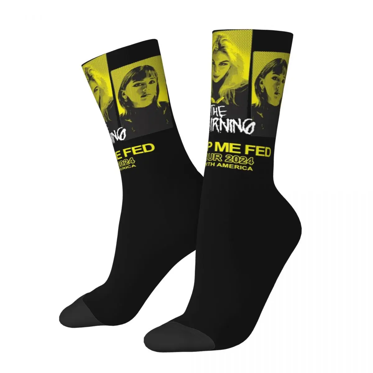 

The Warning Band TOUR 2024 Product Socks Flexible Hard Rock Music Sport Crew Socks Soft for Womens Birthday Present