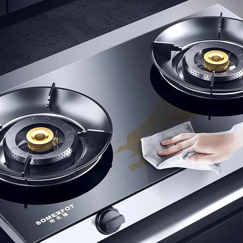 

Gas stove household fierce fire desktop liquefied gas natural gas double stove double head energy-saving flameout protection