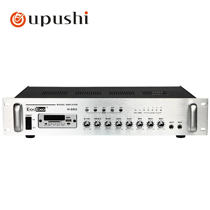 H-60U Public Broadcasting Home Bluetooth Pre amplifier 5-zone High power Audio Constant Voltage Amplifier view 3