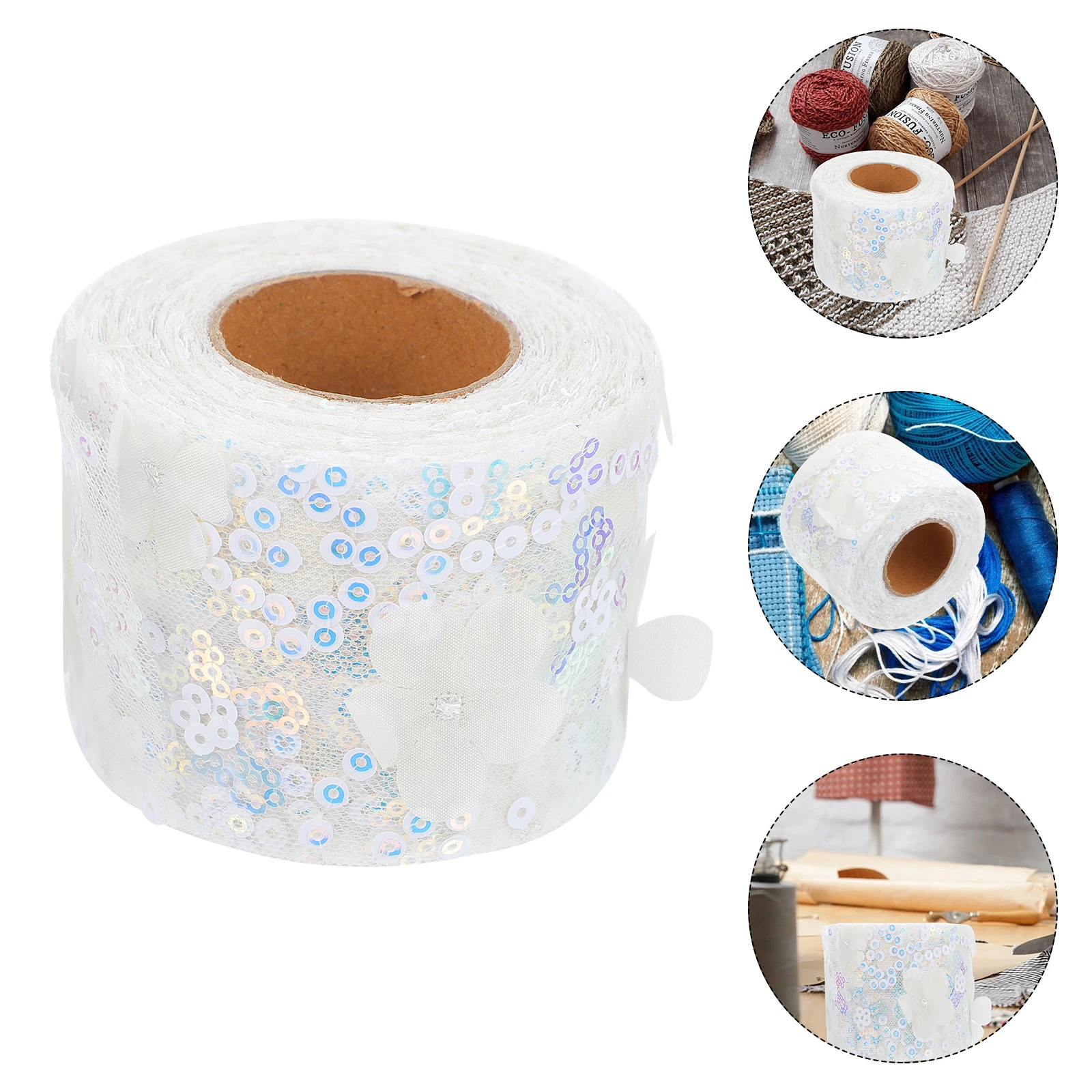 

Diy Hair Ribbons Embroidered Floral Gauze Trim Wedding Skirt Accessories Lightweight Durable Bowknot Making Material For