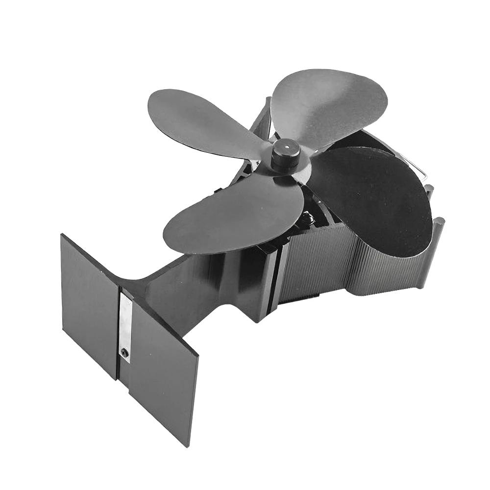 4 Blade Heat Powered Stove Fan Log Wood Burner Eco Friendly Quiet Fireplace Fan Winter Warm Home Efficient Heat Distribution
