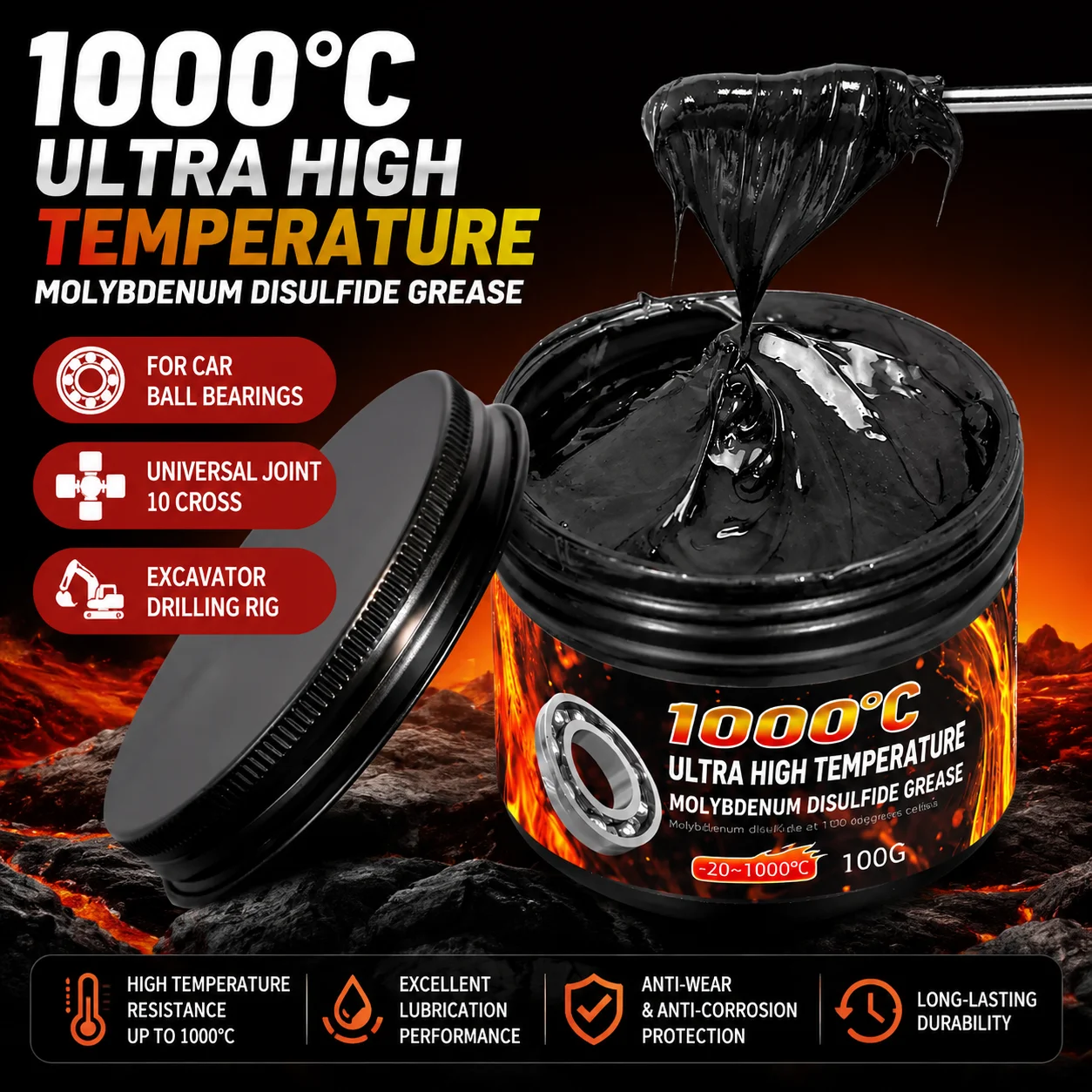 High-Temperature Resistant Waterproof All-Purpose Maintenance Lubricant Grease for Bearings Transmission And Gears