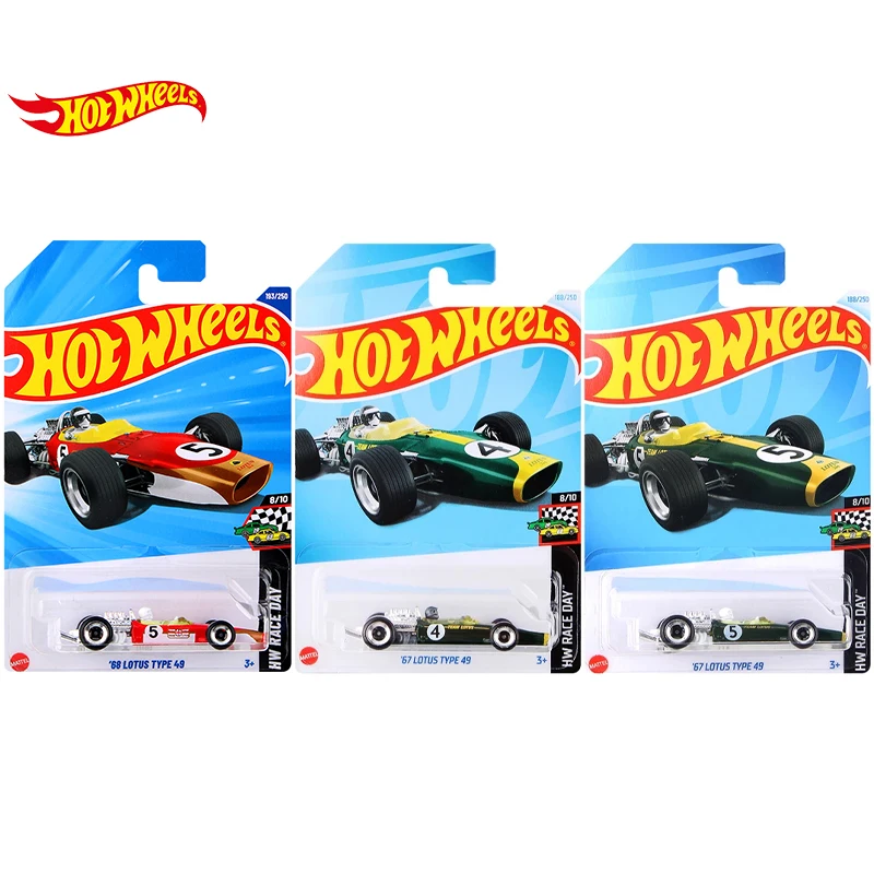 Hot Wheels 2025 HW Race Day 8/10 '67 Lotus Type 49 # 193 # 4 # 5 1/64 دييكاست نموذج سيارة لعبة C4982