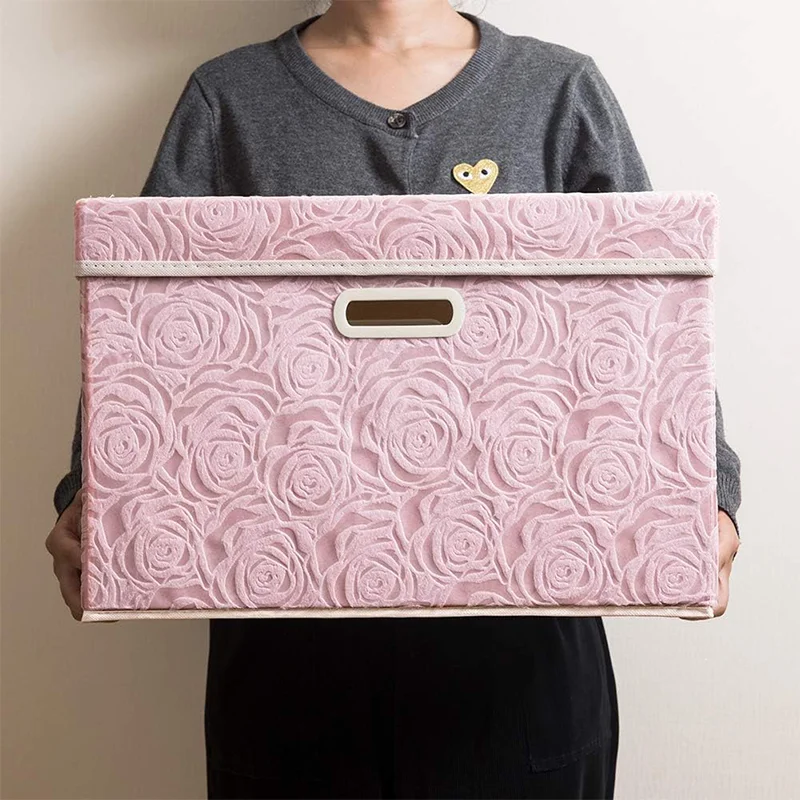 New Rose Image and Text Storage Box New Material Storage Box Large Size Storage Box with Lid Durable and Durable