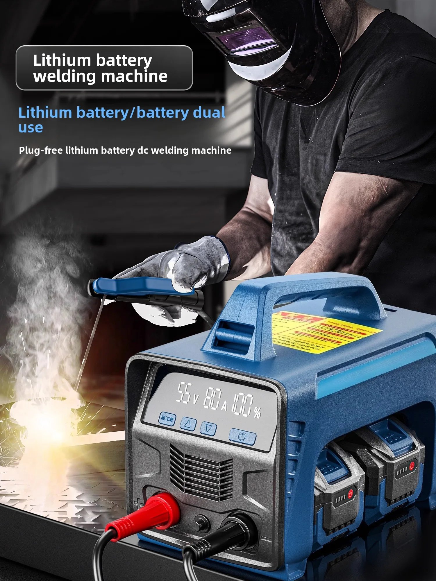 Portable Lithium Battery Welder, Rechargeable DC Arc Welding Machine for DIY Repair
