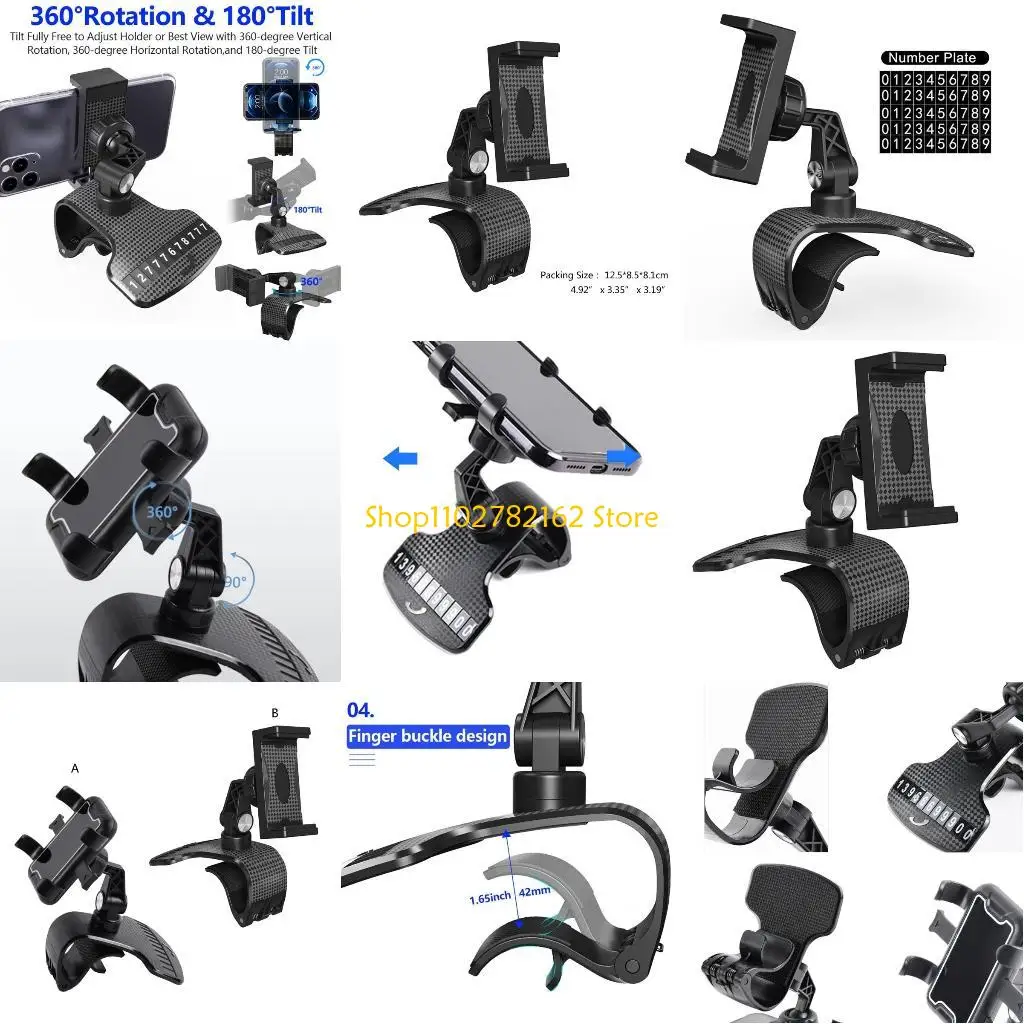 

547B Phone Holder with Number Plate Hands Dashboard Mount Number Plate