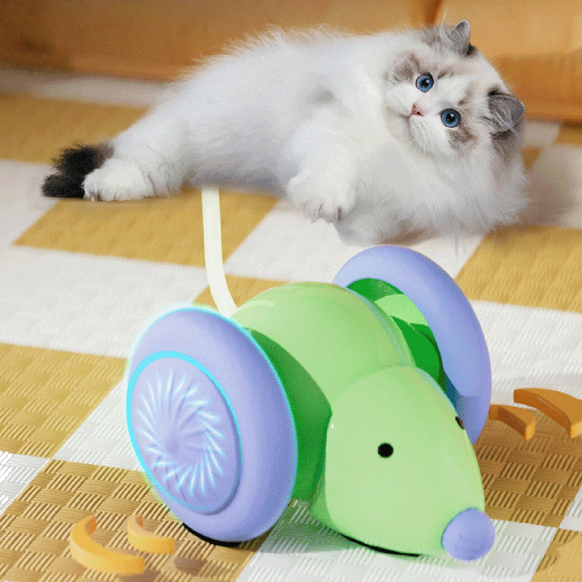 

Intelligent Electric Mouse Cat Toy for Interactive Playtime with Obstacle Avoidance Silent Charging 1.5H Battery Life