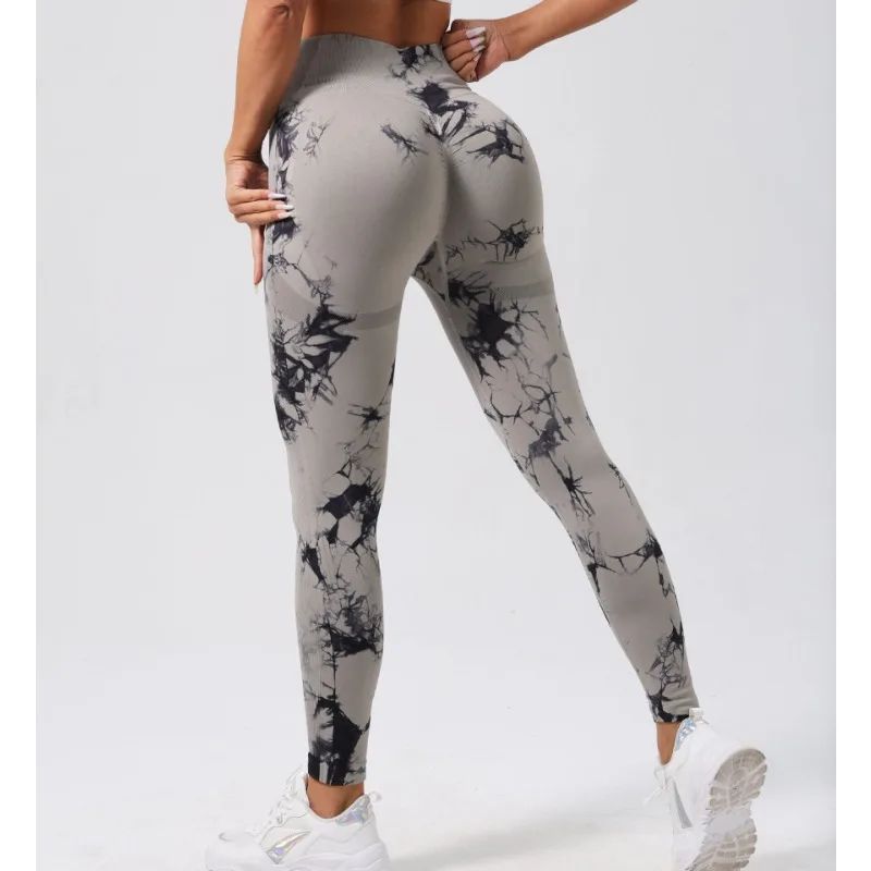 Frauen Nahtlose Tie Dye Yoga Leggings Hohe Taille Fitness Sexy Mode Leggings Übung Laufen Heben Gesäß Radfahren Leggings