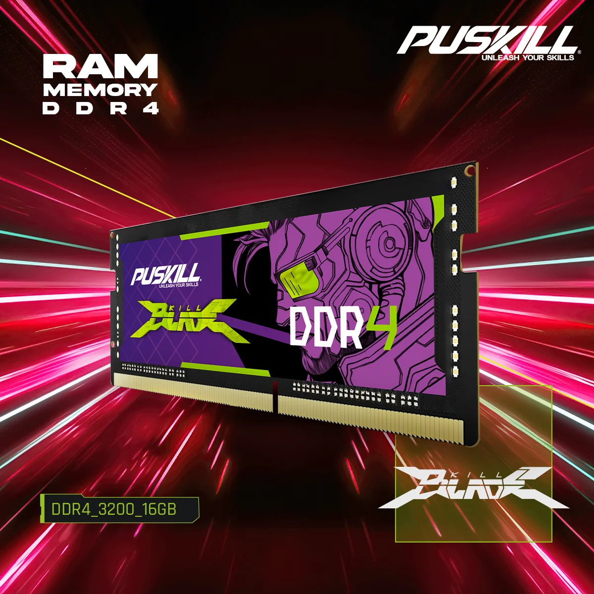 PUSKILL DDR4 Killblade Notebook Gamer Memoria Ram 32GB 2x16GB 2x8GB 3200MHz 2666MHz 1.2V 260pin Sodimm For Laptop Memory