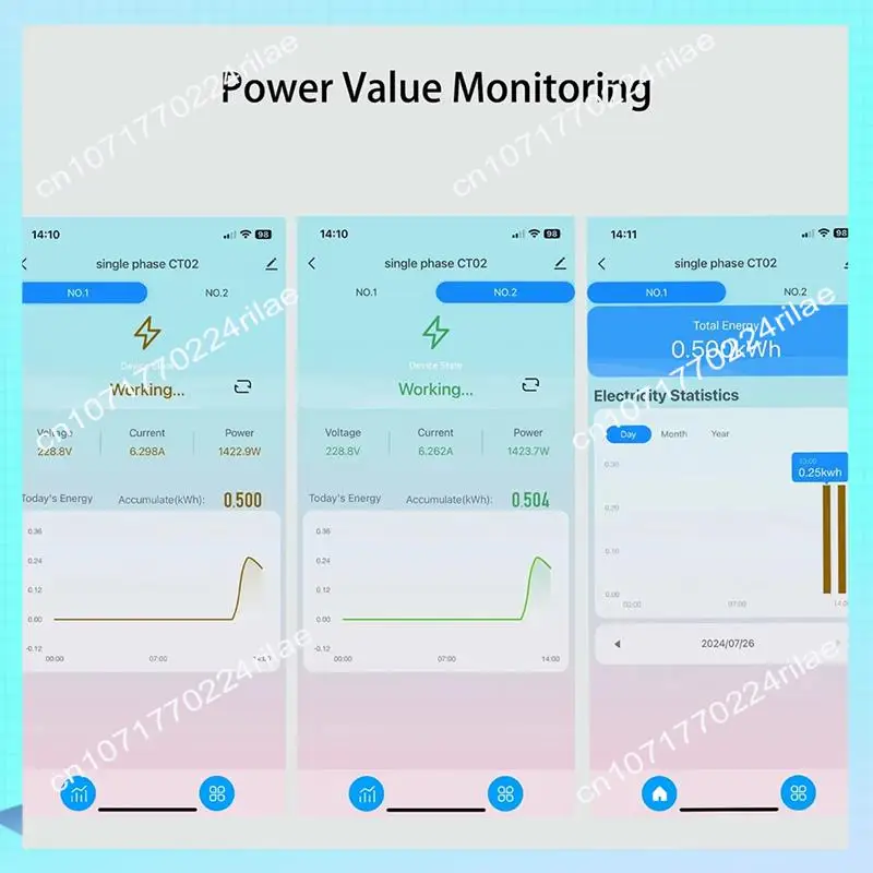 A17Z 스마트 라이프 WIFI 에너지 미터 전기 조명용 전류 센서 통계학자 태양광 KWH 모니터 100-240V