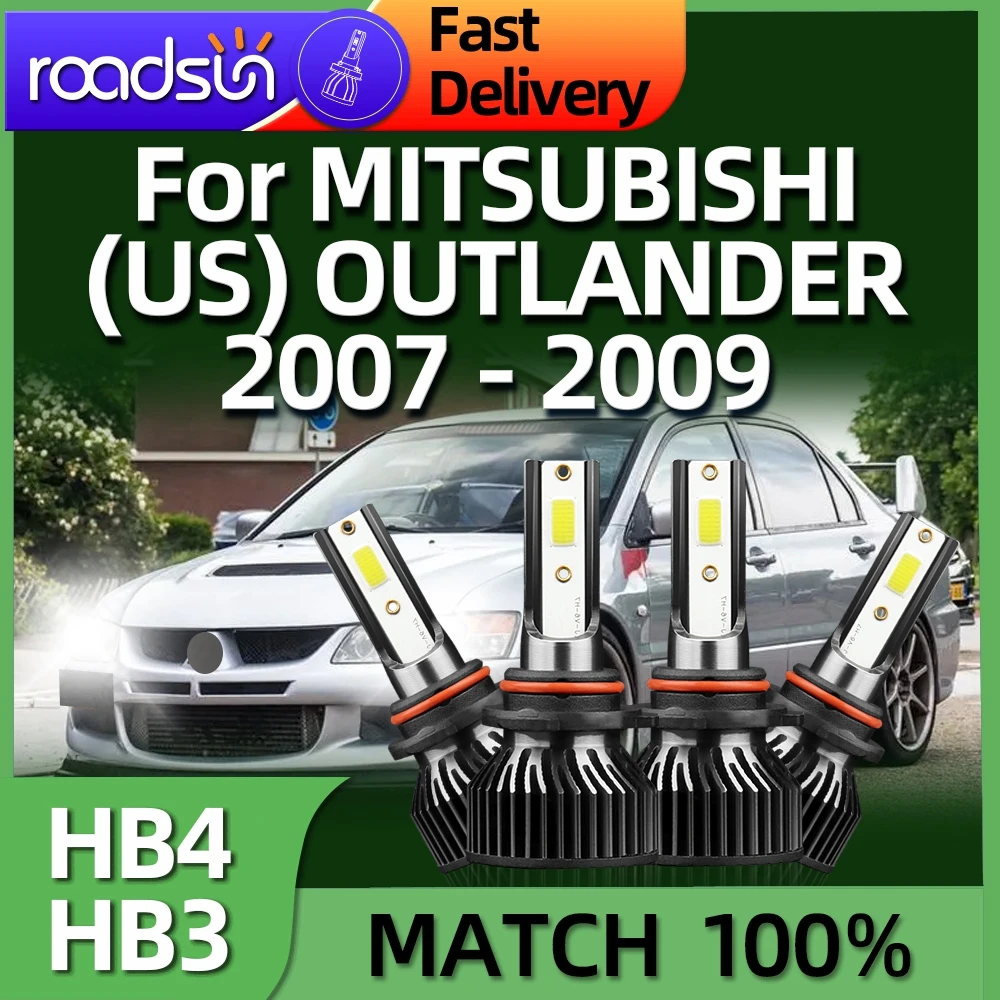 

4Pcs 150W Car Light 6000K Headlight HB3 HB4 LED Bulbs with Cooling Fan For MITSUBISHI (US) OUTLANDER 2007 2008 2009