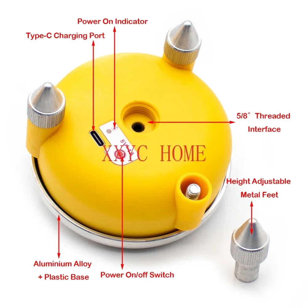 Laser Level Universal Remote Control Electric Fine Adjustment 360 Degree Rotating Base Rechargeable Built-in 1200mAh Battery