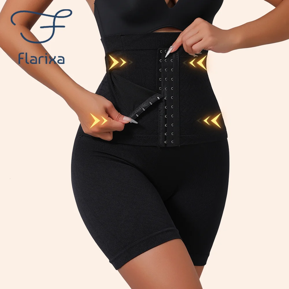 Flarixa Women High-Waisted Strong Tummy Control Panties With Hook-And-Eye Closure Shaperwear Waist Trainer Girdle Panty