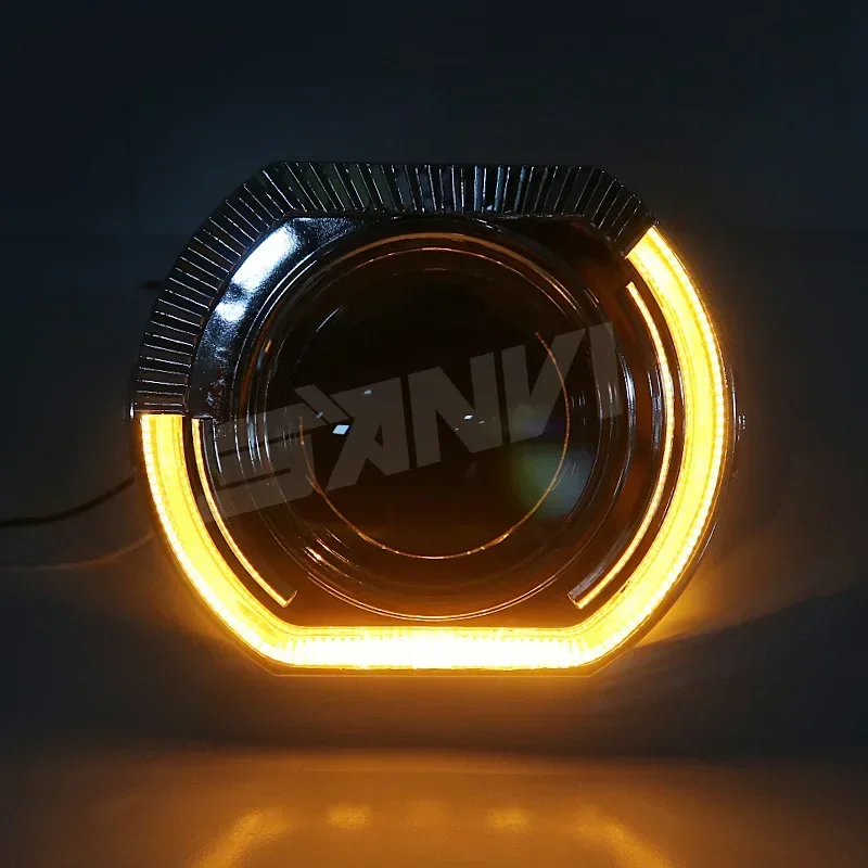 High-Quality Car Headlights Decorative Lights | Lens Cover | Dual Bi LED Projector Lens Mask Lampshades | 3000K 6000K Angel Eyes