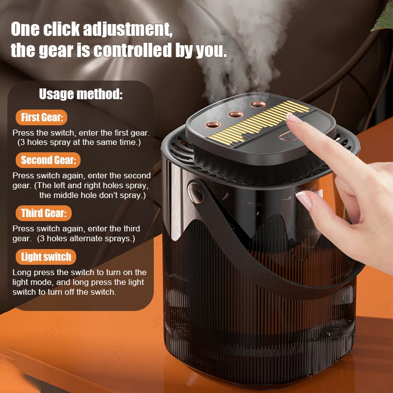 Large Capacity Intelligent 3L Air Humidifier USB Home Office Essential Oil Diffuser Small Night Light Bedroom Desktop Humidifier