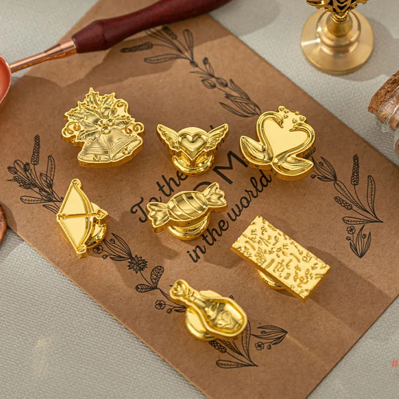 3D Embossed Wax Seal Stamp Vintage Sealing Wax Stamp Head For Scrapbooking Cards Envelopes Wedding Invitations Gift Packaging