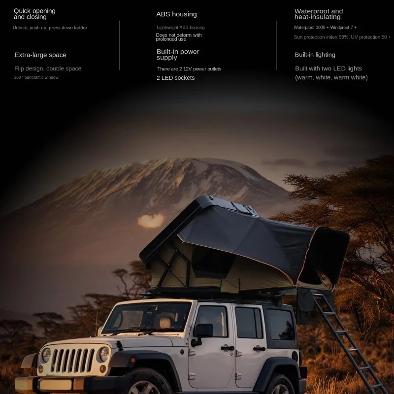 Roof-top Tent Car-mounted Quick-setup Camping Sun-proof Rain-proof Warm Foldable Four-season Double-layer Suitable Sedans SUVs