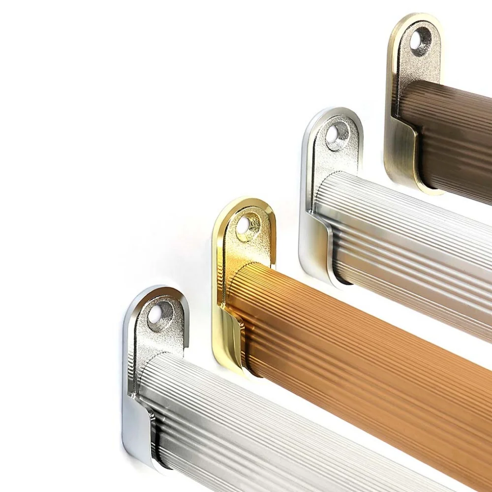 2/4/6Pcs Oval Closet Rod Bracket 16mm Wardrobe Clothes Tube Support U shaped Flange Thickening Clothes Hanging Rod Holders