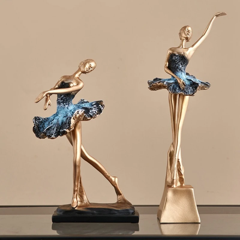 Elegance Ballet Girl Statue Decoration Accessories Home Living Room TV Cabinet Desktop Decor Accessories Ballet Abstract Crafts