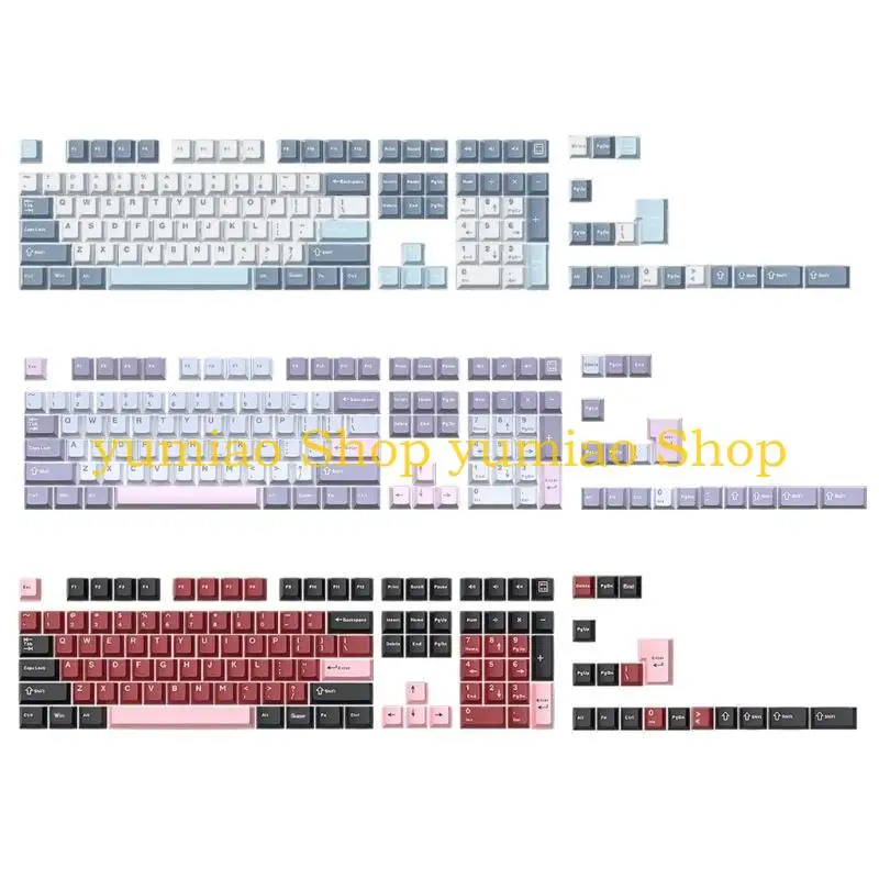 587B 126Keys Macaron Keycaps Set Double Color Molded PBT Keycaps Set For Gamer